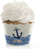 Big Dot of Happiness Ahoy Nautical Baby Shower or Birthday Party Decorations Cupcake Wrappers Set of 12