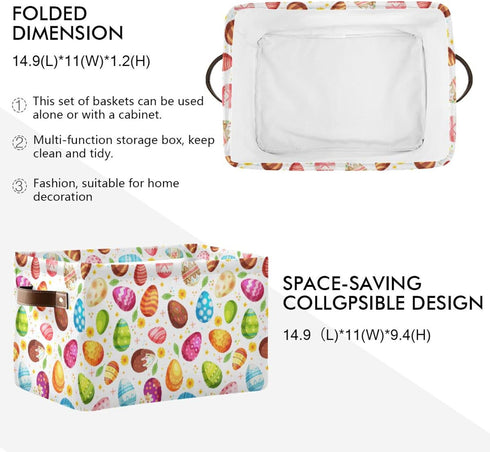 Senya Easter Basket - Foldable Fabric Collapsible Storage Bins Organizer Bag for Clothes