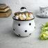 City to Cottage Ceramic Sugar Bowl with Lid - 10oz Sugar Container for Coffee Bar, Handcrafted White & Black Polka Dot