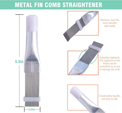2Pcs Air Conditioner Fin Comb Cleaner Kit, AC Coil Cleaning Brush & Radiator Repair Tool