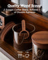 17 oz Sets 2 Coffee Canister with Scoop and Wooden Lids, Airtight Glass Coffee Beans Storage Container of for Ground