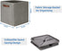 Temary 13 Inch Fabric Storage Baskets, Set of 4 Cube Bins for Home and Office with Leather Handles in Grey