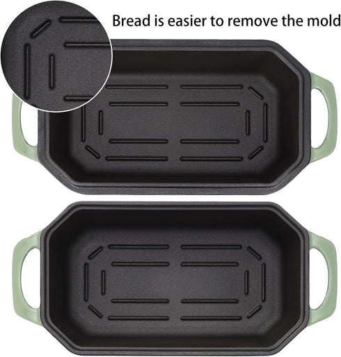 9x5 Inch Flavehc Bread Pan Cast Iron Loaf Pan with Lid Bread Loaf Pan for Baking Bread Enameled Cast Iron Sourdough
