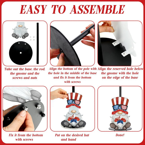 Otoolling Countertop 15 Set Holiday Interchangeable Paper Towel Holder Vintage Gnome Metal Stand Towels Paper Holder