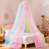 SYHITOU Rainbow Bed Canopy for Girls with Glowing Stars, Colorful Princess Canopy Bed Curtains for Twin, Full