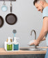 Kitchen Hand Soap and Dish Soap Dispenser Set - Dual Soap Dispenser with Sponge Caddy and Brush Holder, 4-in-1