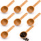 Tebery 8 Pack Wood Measuring Scoops for Canister, 1 Tablespoon Beech Coffee Scoop for Coffee Beans, Ground Coffee,