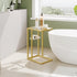 24.4 GD08SF01 HOOBRO End Table, C Shaped Side Table with Tempered Glass, Small Side Table for Sofa, Slide Under Couch
