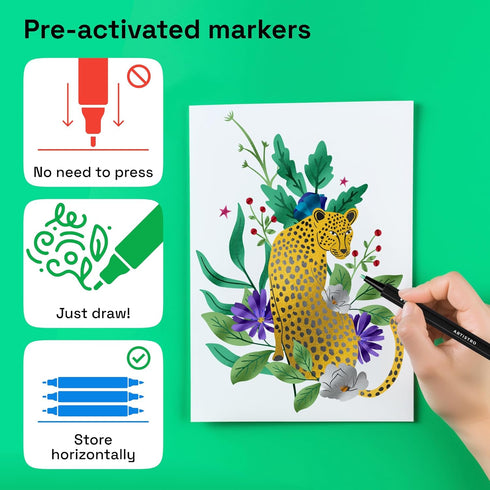 12 1mm ARTISTRO Metallic Paint Pens for Glass Marking, Rock Painting, Ceramic, Wood, Fabric, Scrapbooking, DIY Craft