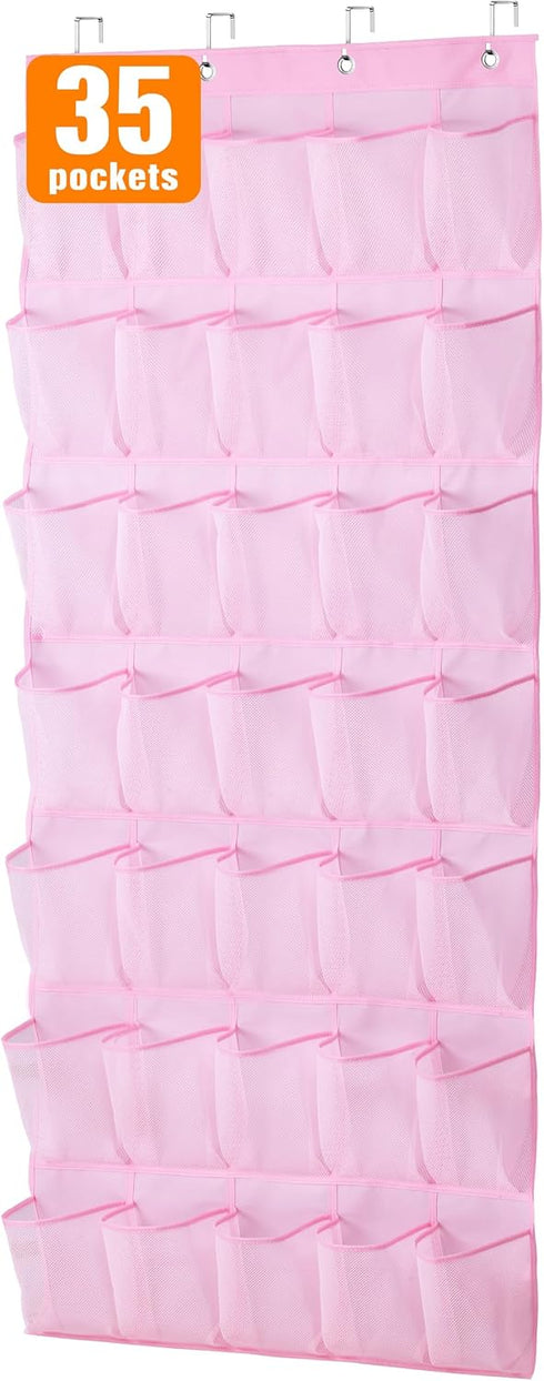 MISSLO 35 Large Pockets Over The Door Shoe Organizer Sturdy Oxford Fabric