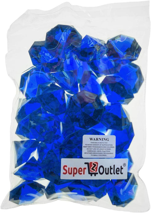 Super Z Outlet 36-Piece Set Acrylic Table Scatter Accents and Vase Fillers for Events, Weddings, Crafts, Royal Blue