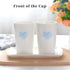 Kelake White Ceramic Tumbler Cup for Bathroom, Toothpaste Toothbrush Holder, 350 ml Blue Heart Couples Cup