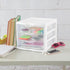 Sterilite 3 Drawer Desktop Storage Unit, White with Clear Drawers, Tabletop Organizer, 4-Pack