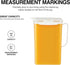 LocknLock Aqua Fridge Door Water Jug with Handle, BPA Free Plastic Pitcher with Flip Top Lid, 2 Quarts, Ivory