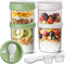 ComSaf 2 Pack Overnight Oats Containers with Lids 27 oz, Plastic Yogurt
