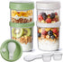 ComSaf 2 Pack Overnight Oats Containers with Lids 27 oz, Plastic Yogurt