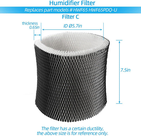 ANTOBLE Humidifier Filter Wick Replacements, 2 Pack for Holmes HWF65 HWF65PDQ-U, Replace Part # HWF65CS