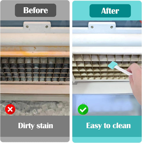 Palksky Ice Maker Cleaning Brush Set, Ice Machine Cleaning Tools - 2Pcs Drain Pipe Brush Nylon Bristles with 8Pcs Crevice Cleaning Brush