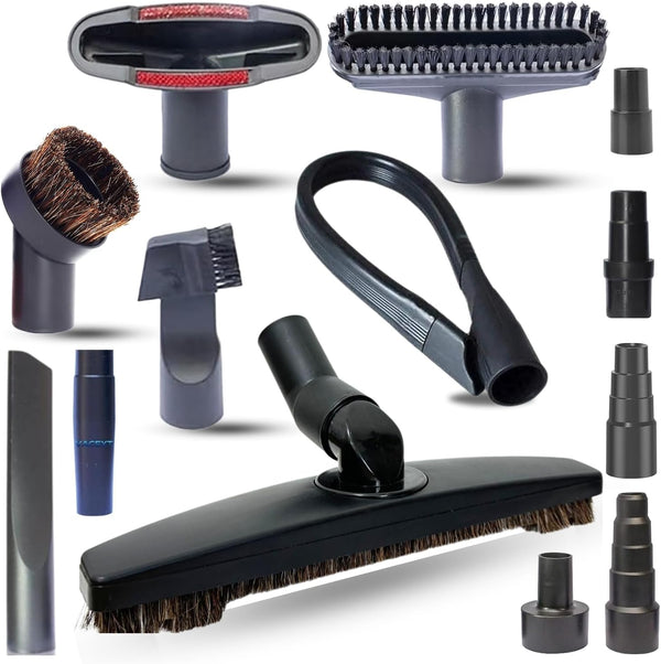 Universal Vacuum Attachments & Brushes Kit, Hardwood Floor Vacuum Brush Head & Shop-vacs Accessories, Flexible Crevice