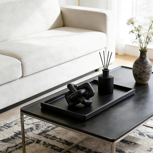 Wooden Knot Decoration Bohemian Decoration Hand-Carved Knot Black Coffee Table Decoration Suitable for Modern Home