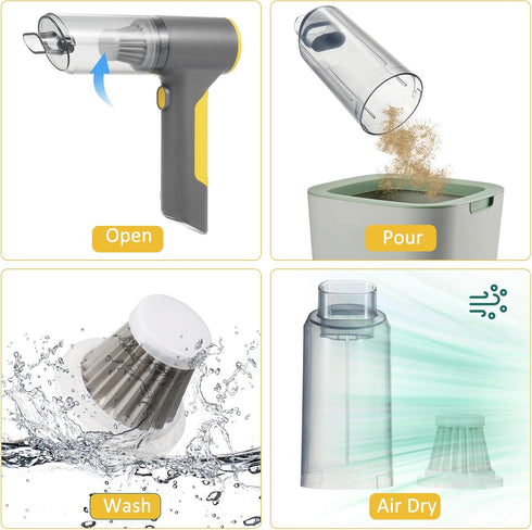 Handheld Car Vacuum Cleaner, 4 in 1 Wireless with 13000Pa Brushless Motor and Type-C