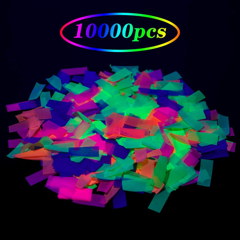 10000 Pieces UV Neon Confetti - Blacklight Glow Party Confetti in 5 Colors for Wedding, Bachelorette, Birthday