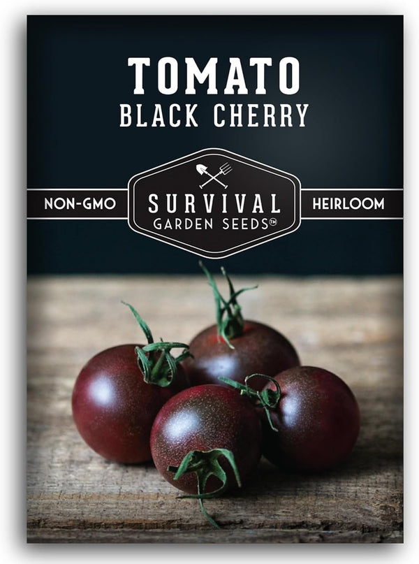Black Cherry Tomato Seeds for Planting Indeterminate Heirloom Non-GMO Variety Grow High
