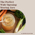 JARMING COLLECTIONS Mason Jars, 32 Oz Glass Extra Wide Mouth Quart Storage Jars with BPA Free Plastic Lids, Set of 3