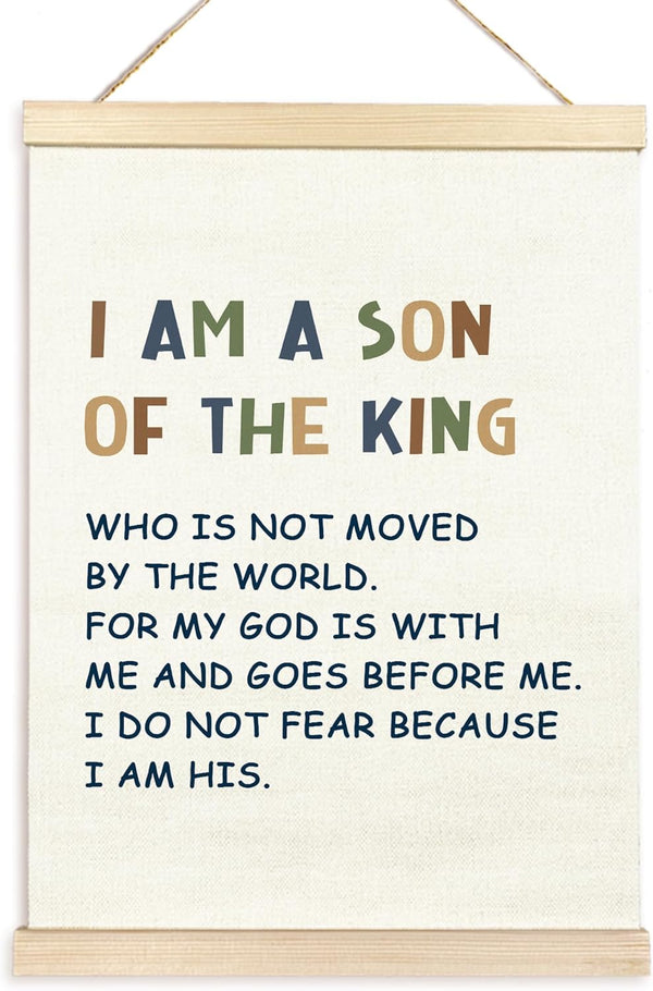 TAEDIN Christian Baby Boy Room Poster Hanger Frame, Faith Scripture Wood Wooden