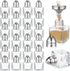 Uiifan 24 Pcs 0.5 oz Clear Mini Glass Salt and Pepper Shakers with Tone Tops, Spice Jars with Funnel for Kitchen