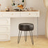 12.6" 12.6" 17.32" UHBD036B YMYNY Vanity Stool, Pumpkin Style Faux Leather Pouf, Modern Multifunctional Make-up Stool