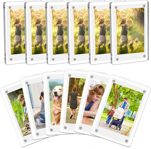 12 Packs Magnetic Picture Frame for Photos, Clear Acrylic Polaroid Frames 2.36 x 3.54 Inch