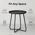 Outdoor Side Table, Small Patio Side Table with Weather Resistant Steel Material, Outdoor Round End Table for Patio