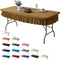 6ft Coffee Stretch Tablecloth for Rectangular Tables - Flared Wrap Design, Waterproof,