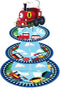 Lide Road 3-Tier Train Cardboard Cupcake Stand - Birthday Party Supplies, Round