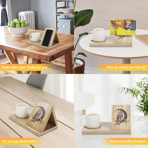 Small Triangle Bookcase, Solid Wood Mini Book Rest - Simple Bookcase for Bedroom Nightstand Office Desk Library