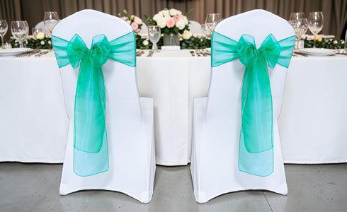Pack 50 MDS of PCS Organza Chair Sashes Wider Dining Chair Bows Ribbon Tie Back for Wedding Party Birthday Bridal