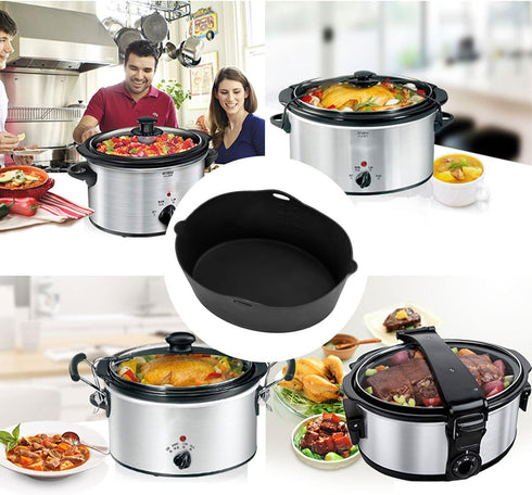 Silicone Liners - Fit for Crock Pots/Slow Cookers 7-8 Quart, Reusable/BPA Free/Leakproof Cooking Accessories for Oval