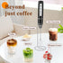 Handheld Rechargeable Milk Frother with Stand, Electric Whisk for Coffee, Detachable with 3 Stainless Whisks, Black