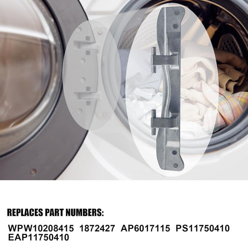 W10208415 Washer Door Hinge for Whirlpool Washing Machine and Dryer, Replaces WPW10208415 AP6017115