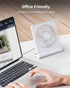 Koonie USB Fan, Strong Wind Ultra Quiet Small Desk Fan 220° Tilt Folding 3 Speeds Adjustable USB-C Powered Personal Fan for Home Office Desktop, White by Koonie