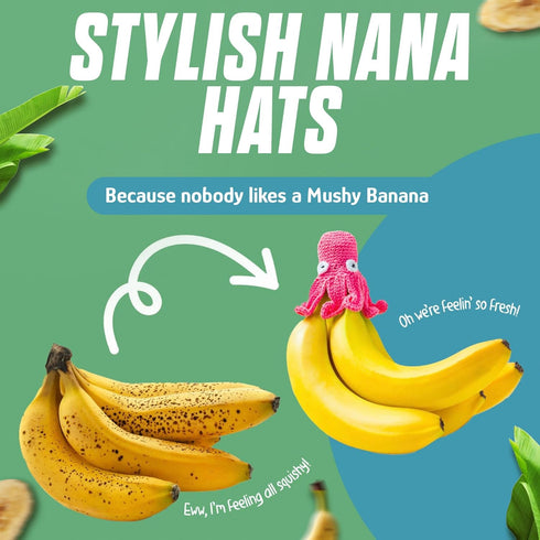 NANA HATS Banana Freshness Preserver, Keep Bananas Fresh Longer, Ideal for Organic Bananas, Innovative Banana Holder