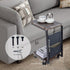 comfoyar C Shaped End Table with Wheels, Small Side Table for Couch with Storage Bag, Slide Under Sofa Side Table TV