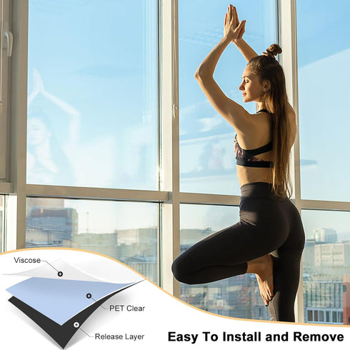 Shackcom Window Security Film 17.3in x 9.84ft, Clear Adhesive Anti-shatter Tempered Glass Film for Home, Office, Car