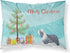 Caroline's Treasures BB2935PILLOWCASE Bearded Collie Dog Merry Christmas Tree Fabric Standard Pillowcase