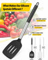 Pack of 2 Silicone Solid Turner,Non Stick Slotted Kitchen Spatulas,High Heat Resistant BPA Free Cooking Utensils,Ideal Cookware for Fish,Eggs,Pancakes (Black+White) by BUNDLEPRO