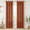 Terracotta Linen Curtains, 84 Inch Length 2 Panels Set for Living Dining Room, Light Filtering Semi Sheer Drapes