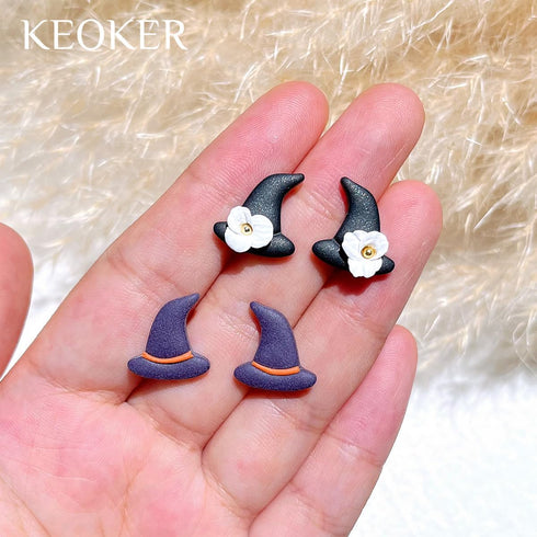 KEOKER Halloween Polymer Clay Cutters - 10 Shapes for Earrings, Pumpkin Clay Cutter for Halloween