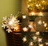WFGGEH 10ft 20 Snowflake String Lights, LED USB Powered Snowflake Fairy String Lights Warm White for Christmas Birthday