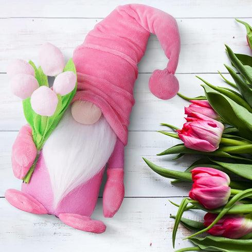 LONEA 2 PCS Mother's Day Gnome Plush Gifts, Spring Summer Tulip Decorations, Best Mom Ever Plushie Gift